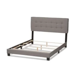 Contemporary Fabric Bed By Baxton Studio - Grey - Queen -Bed Frame Shop d4bb1572 ea51 4d11 a1ca ba650268a353