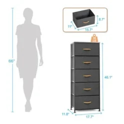VredHom 5 Drawers Vertical Dresser Storage Tower - Black - 5-drawer -Bed Frame Shop d4d74754 fbcd 4692 86ed 39c04d638c4e