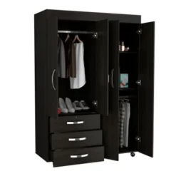 FM Furniture Janeiro Armoire, With One Cabinet And One Hidden Drawer - Black -Bed Frame Shop d4e19f1a 69ab 456f 8b20 96f7bdc08b7f