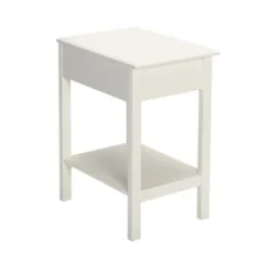 Wood Nightstand Set Of 2 With Drawers And Shelves - White -Bed Frame Shop d5368154 4239 4e3d b284 6ddab70e7a4d