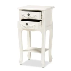 Baxton Studio Eliya Classic And Traditional Wood 2-Drawer End Table - White -Bed Frame Shop d56ce716 aec9 4c38 bcb8 9ba646877f0a