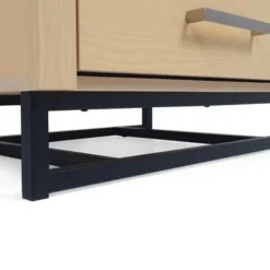 Beeson 3 Drawer Nightstand (Set Of 2) By Christopher Knight Home - Natural/Black -Bed Frame Shop d5c35ec6 5148 463c 98f7 b6edb0abd9b3