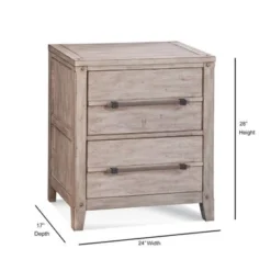 Asher 2-Drawer Nightstand By Greyson Living - Weathered Grey -Bed Frame Shop d5c6f403 eecb 4f5e b64d ad5b473056a0
