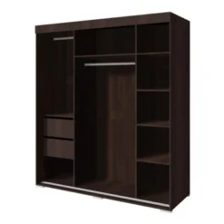 Strick & Bolton Suger 3-door Mirrored Armoire - Wenge -Bed Frame Shop d71ca756 04ec 4a9b 943f f6018d8616c7