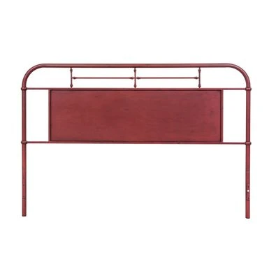 Liberty Vintage Series Red Metal Distressed King Metal Headboard - Cream 5 Liberty Vintage Series Red Metal Distressed King Metal Headboard - Cream - Image 5