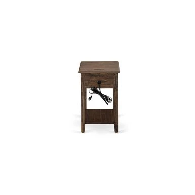 2-Piece Furniture Set With Frame - Distresses Jacobean Night Stand - Brown Faux Leather And Black Legs(Bed Size Options) - GB28F-1DE07 13 2-Piece Furniture Set With Frame - Distresses Jacobean Night Stand - Brown Faux Leather And Black Legs(Bed Size Options) - GB28F-1DE07 - Image 13