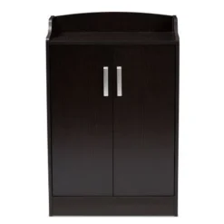 Contemporary Dark Brown Shoe Cabinet By Baxton Studio - Espresso - No Drawers -Bed Frame Shop d9715fd0 d7cf 43d1 a4eb f46a4717889a