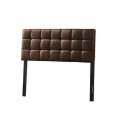Bella Varya Tufted Faux Leather Upholstered Panel Headboard (Brown/ Black) - Brown - King -Bed Frame Shop d99108bc 36d5 4160 a45e 5786490d1ec6