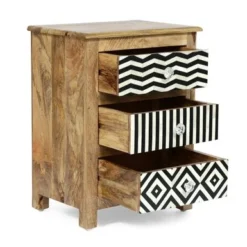 Floretta Mango Wood Nightstand By Christopher Knight Home - Natural + Black - 3-drawer -Bed Frame Shop d9a76789 c484 4673 83f2 256662706de1