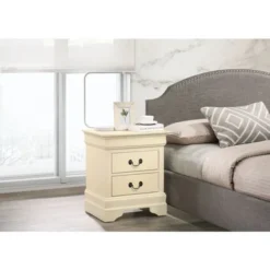 Louis Phillipe Traditional 2-drawer Wood Nightstand - White -Bed Frame Shop d9f9d2c3 7af1 43ca 97d2 8ec459e47eca