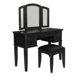 Farmhouse Basics Vanity And Mirror In Rustic Black - Black -Bed Frame Shop da100ac7 dde8 479d 910f 69568cbe19a0