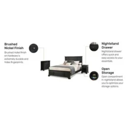 Copper Grove Oastler 3-piece Queen Bed, Nightstand, And Chest Set - Black - Queen - 3 Piece -Bed Frame Shop da2f8cdb 1c20 4b8b 85c8 227a2dc317df