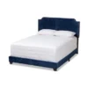 Contemporary Glam Velvet Upholstered Panel Bed By Baxton Studio - Blue - Full