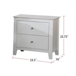 2-Drawer Modern Wood Nightstand, White - White - 2-drawer -Bed Frame Shop da62b3cd b3ce 4240 a78a d10feda4da76