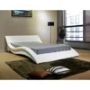 Greatime B1041-1 Wave-like Shape Upholstered Modern Platform Bed - Queen - White