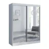 Copper Grove Parasol Modern Glossy Mirrored 2-door Wardrobe Armoire - White-59"