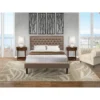Pc Bed Set - 1 Platform Bed Frame Dark Khaki Linen And Button Tufted Headboard - 2 Nightstand (Bed Size Options) - KD16Q-2HI08