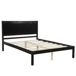 Nestfair Wooden Platform Bed With Headboard And Wood Slat Support - White - Queen -Bed Frame Shop dc472459 8cb8 4fde 8633 87a8ab712f79