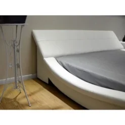 Greatime B1041-1 Wave-like Shape Upholstered Modern Platform Bed - Queen - White -Bed Frame Shop dc8b4c8d ca78 4b2d a508 1be9563457ca