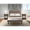 Pc Bed Set - 1 Platform Bed Frame Dark Khaki Linen And Button Tufted Headboard - 2 Nightstand (Bed Size Options) - KD16F-2HI08