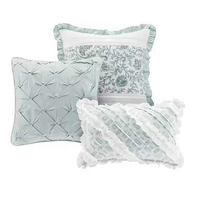 Aqua Dawn 9 Piece Cotton Percale Comforter Set King 4 Aqua Dawn 9 Piece Cotton Percale Comforter Set King - Image 4