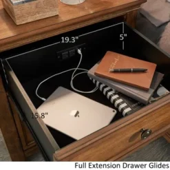 Ediline 1-drawer Wood Cupboard Nightstand With Charging Station By INSPIRE Q Classic - Antique Grey -Bed Frame Shop de952140 0c1b 4118 8f68 3885fc5f5f89