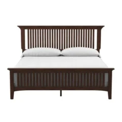 Modern Mission Vintage Oak Finish Wood Bed - King -Bed Frame Shop de98b715 d4a6 46e7 aa9b 6b66fd284279