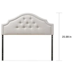 Copper Grove Daisy Modern Button Tufted Headboard - Full - Greyish Beige -Bed Frame Shop df2fe311 3eb5 4bae b539 773354200f36