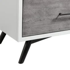 Mid-Century Modern 58" 7-Drawer Double Dresser - White/Grey/Black -Bed Frame Shop df5770c8 9193 476d ae2f 658e54270c41