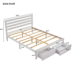 Nestfair Queen Size Platform Bed With Drawers - Grey -Bed Frame Shop e0bf7dc7 25c7 4a7a 81b5 0cd677cedee2