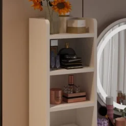 Home Makeup Dressing Table With Stool Vanity Set With Mirror & Lamp - Black -Bed Frame Shop e0e5f41c 6971 4d7f 865c 3ad909873947