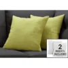 Pillows/ Set Of 2/ 18 X 18 Square/ Insert Included/ Decorative Throw/ Accent/ Sofa/ Couch/ Bedroom/ Polyester/ Hypoallergenic/ Green/ Modern