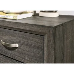 Roundhill Furniture Stout Metal Bar Pulls Distressed Nightstand - 2-drawer - Brown -Bed Frame Shop e235b3f2 0533 44ae a13d c001c9554bbf