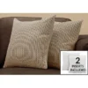 Pillows/ Set Of 2/ 18 X 18 Square/ Insert Included/ Decorative Throw/ Accent/ Sofa/ Couch/ Bedroom/ Polyester/ Hypoallergenic/ Brown/ Modern