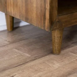 Abbyson Retro Mid Century Wood Nightstand With USB Ports - Grey -Bed Frame Shop e2e9e174 504d 46d4 ad8b f57095d4a264