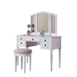 Vanity Set With Tri-Fold Mirror - Black -Bed Frame Shop e33ab669 4c02 44f4 9e7b 7a8d33b21d88