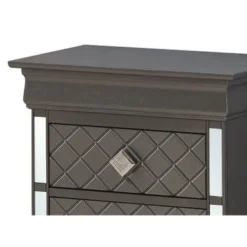 Verona Mirrored Wood 2-drawer Nightstand - Charcoal -Bed Frame Shop e4488635 d6ab 4c76 a03c 3aadb72a8711
