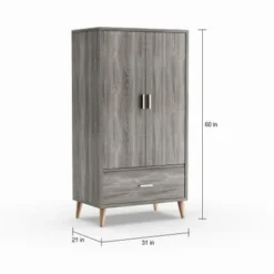 Carson Carrington Gjovik Contemporary Distressed Grey Wardrobe Armoire -Bed Frame Shop e483e2a6 0e9b 4136 b3b8 b13e4e7c64f3