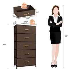5 Drawers Vertical Dresser Storage Tower Organizer Unit For Bedroom - Brown - 5-drawer -Bed Frame Shop e4fe544c d3b7 4c3f b021 4876d375ce4d