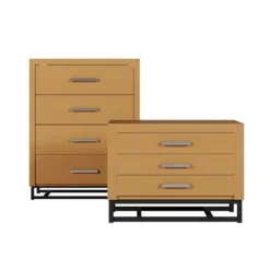 Beeson 2 Piece 4 Drawer Dresser And Nightstand Bedroom Set By Christopher Knight Home - Charcoal Gray/Black -Bed Frame Shop e5371bcd 9a7d 41df 8e61 bc70d03cddc6