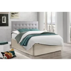 Super Nova Adjustable Headboard - Light Grey Faux Leather - King