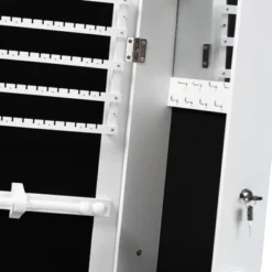 Baxton Studio Madigan Modern & Contemporary Wood Jewelry Armoire With Mirror - White -Bed Frame Shop e5841b88 3893 4319 b68d 732a3dc1210e