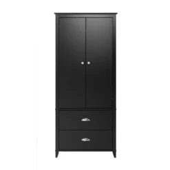 Prepac Yaletown 2-Door Armoire - Black -Bed Frame Shop e58dd894 3a1a 4ba2 abc7 9d6c30b4cac1