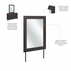 Atria Bedroom Mirror By Bush Furniture - Charcoal Gray -Bed Frame Shop e5f86f57 178e 4dcf b546 cf98e0a2548a