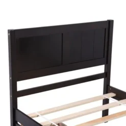 Wood Platform Bed Twin Size Platform Bed With Headboard - Grey -Bed Frame Shop e64bb289 a34f 49ce b09e 8560ec43881a