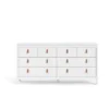 Porch & Den Madrid 8 Drawer Double Dresser - White - 8-drawer
