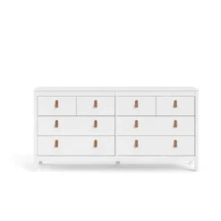 Porch & Den Madrid 8 Drawer Double Dresser - White - 8-drawer
