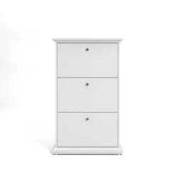 Porch & Den Virginia Contemporary 3-Drawer White Shoe Storage Cabinet - White -Bed Frame Shop e76410c5 f108 46af 9571 e301f6c7c56f
