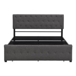 Nestfair Metal Storage Platform Bed With Big Drawer - Grey - Queen -Bed Frame Shop e7fdb3a7 15b2 4910 8d97 3328ac525809