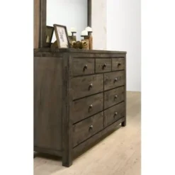 Roundhill Furniture Pavita Classic Gray Finish Sleigh Bed Set, Dresser, Mirror, Night Stand - King -Bed Frame Shop e823a499 564a 4be0 929c c0fe472059ba